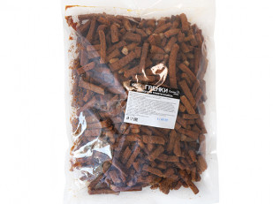 Мучные полоски ОРАНЖЕВЫЕ со вкусом говядины 76 гр: Деревенские гренки со вкусом Томат Спайси (Сурские)